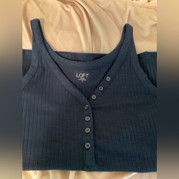 Loft Outlet NWOT Ribbed buttoned tank - Picture 1 of 3